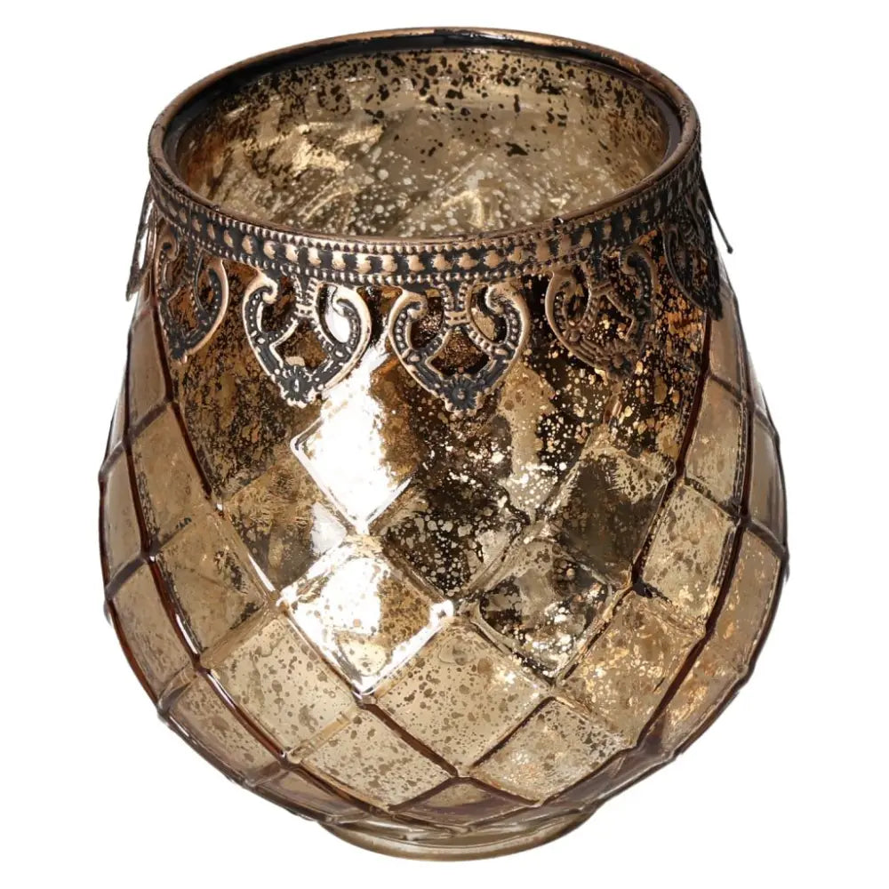 Elegant Sylvia Crystals lantern with metal rim, blending spiritual and modern design, ideal for enhancing indoor or outdoor spaces.