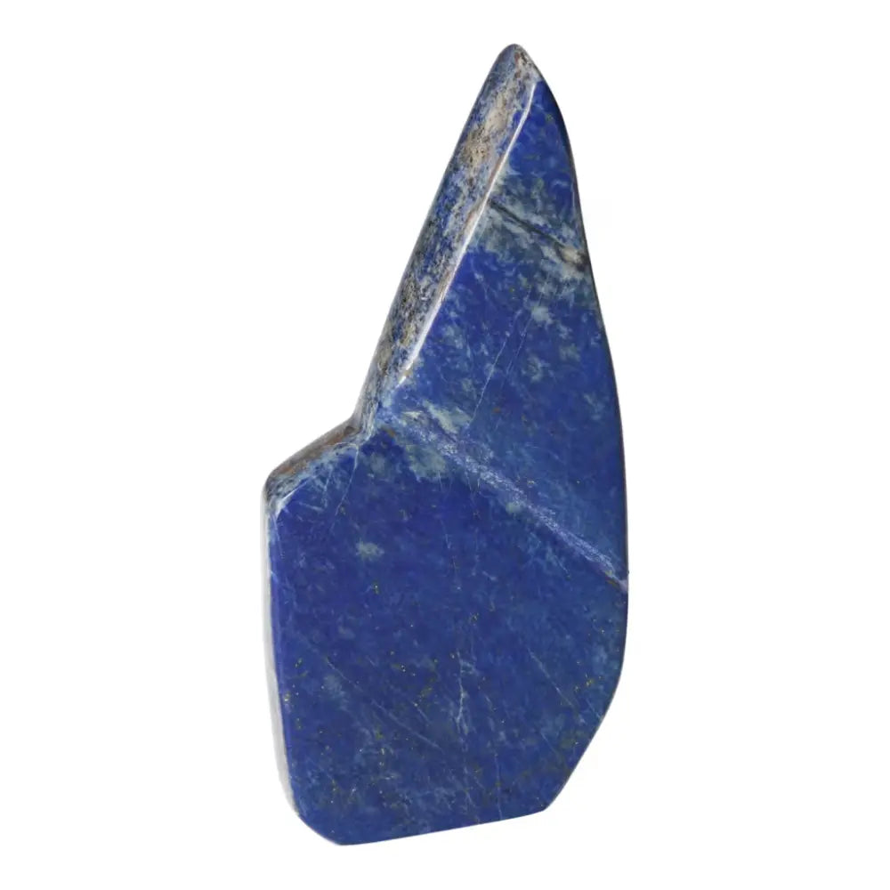 Lapis Lazuli Freeform with deep blue hues and golden pyrite flecks from Pakistan, symbolizing wisdom and enhancing energy.