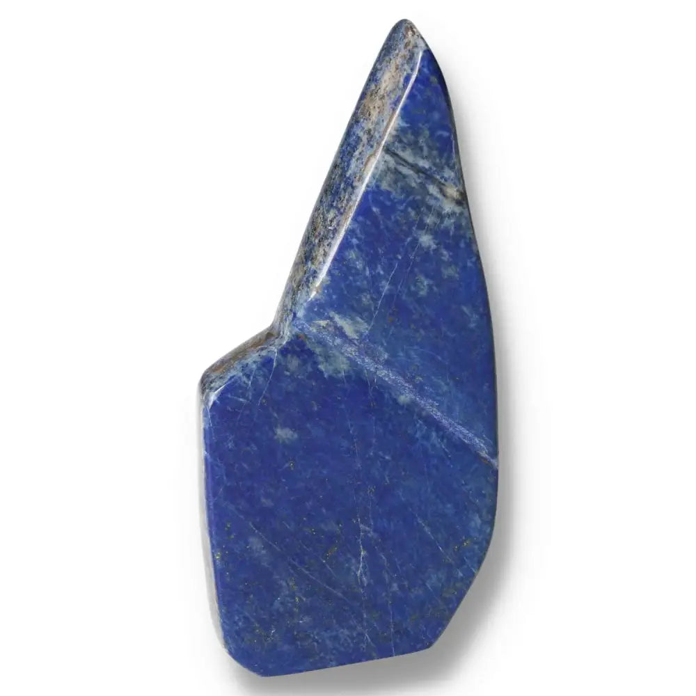 Lapis Lazuli Freeform Crystal showcasing deep blue hues and golden pyrite flecks, ideal for home décor and energy focus.