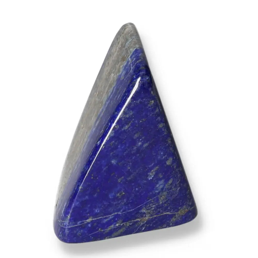 Lapis Lazuli Freeform stone with deep blue hues and golden pyrite flecks from Pakistan, perfect for crystal collections or décor.