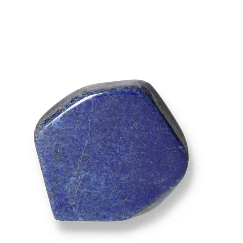 Smooth Lapis Lazuli gemstone with deep blue tones and subtle gold flecks from Pakistan.