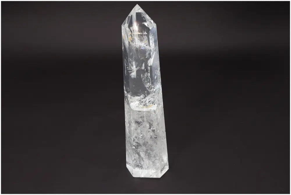 Large Clear Lemurian Quartz Obelisk for healing and energy balance, perfect for enhancing clarity and personal growth.