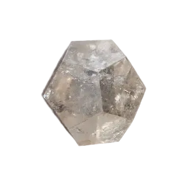 Lemurian Quartz geometric sphere with sacred geometry design on a dark background, showcasing its clarity and spiritual significance.