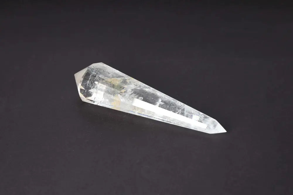 Lemurian Quartz Point showcasing distinct horizontal striations, representing ancient wisdom and spiritual advancement from lost civilization.