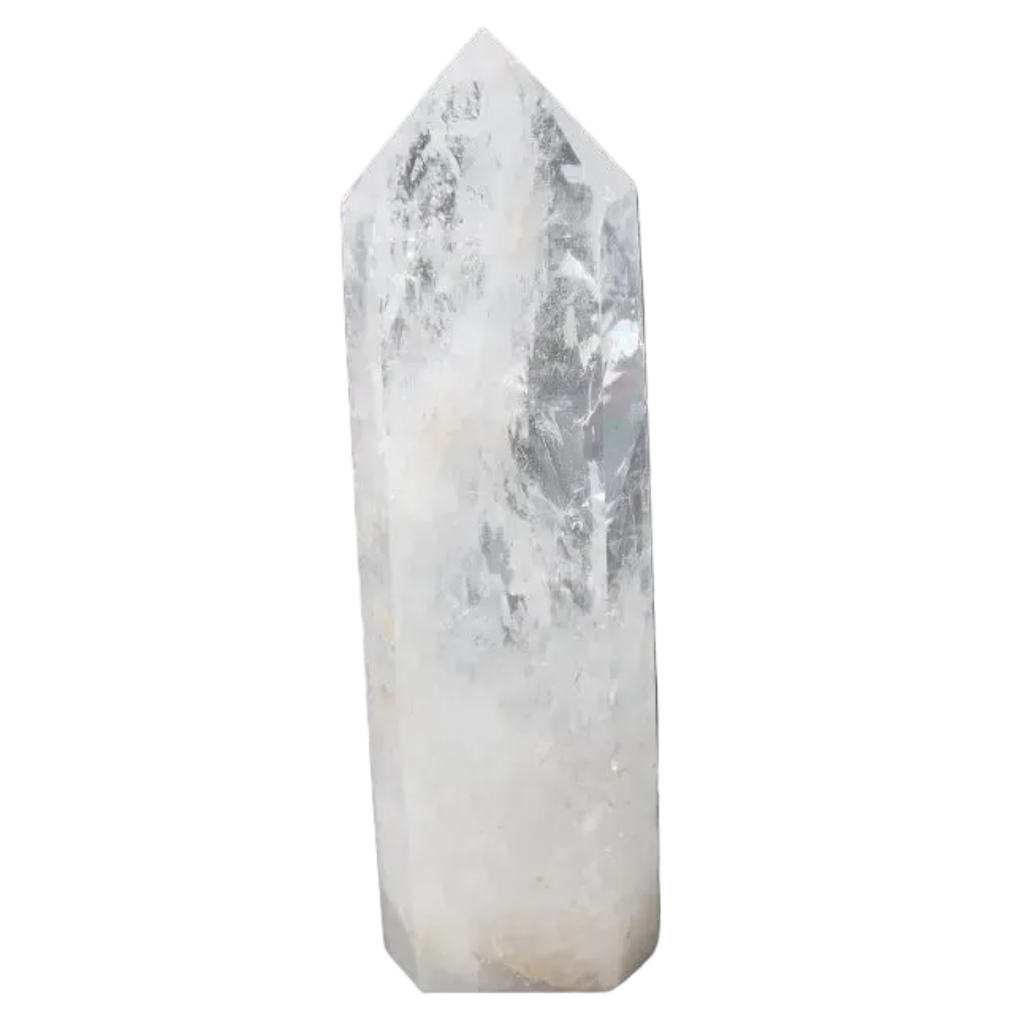 Lemurian Quartz Obelisk by Sylvia Crystals, showcasing luxury and transformative energy against a dark background.