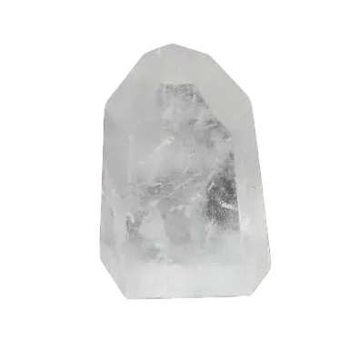 Lemurian Quartz Obelisk on dark background, showcasing its crystal clarity and unique energetic properties for healing and meditation.