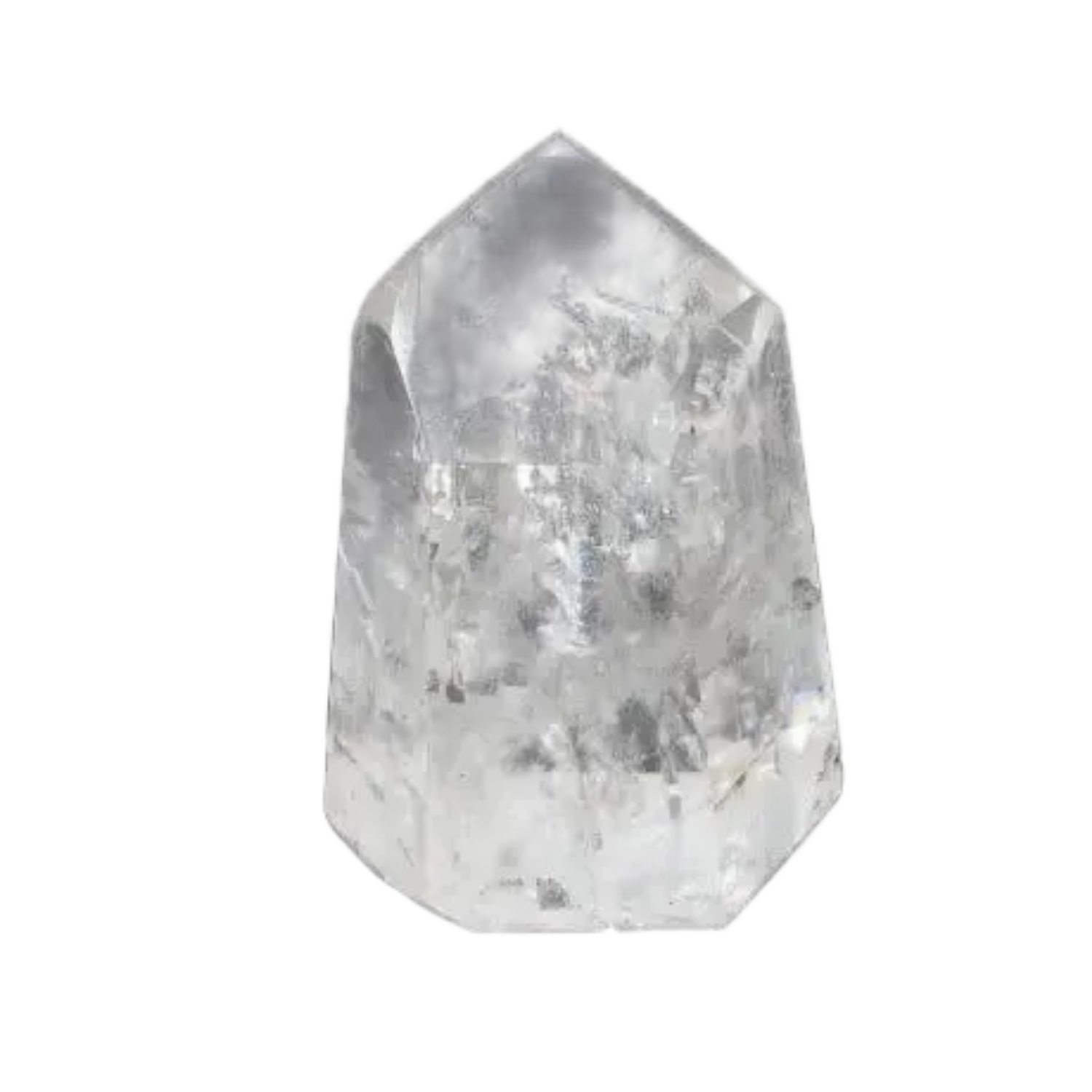 Clear Lemurian Quartz Obelisk on black background, highlighting spiritual and energetic properties