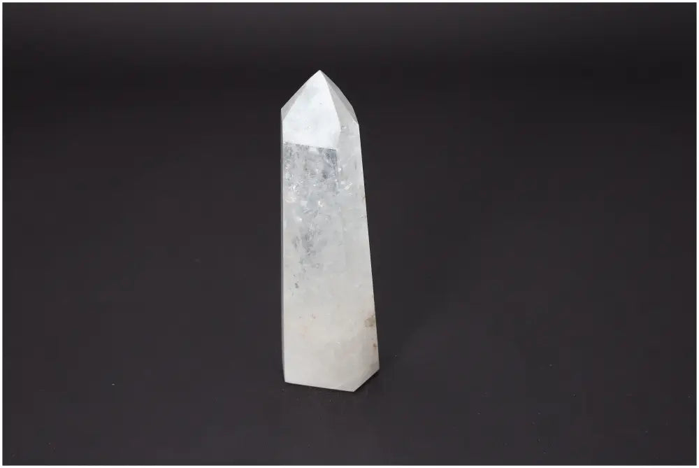 Lemurian Quartz Obelisk for chakra alignment and spiritual energy, featuring unique quartz characteristics for holistic healing.