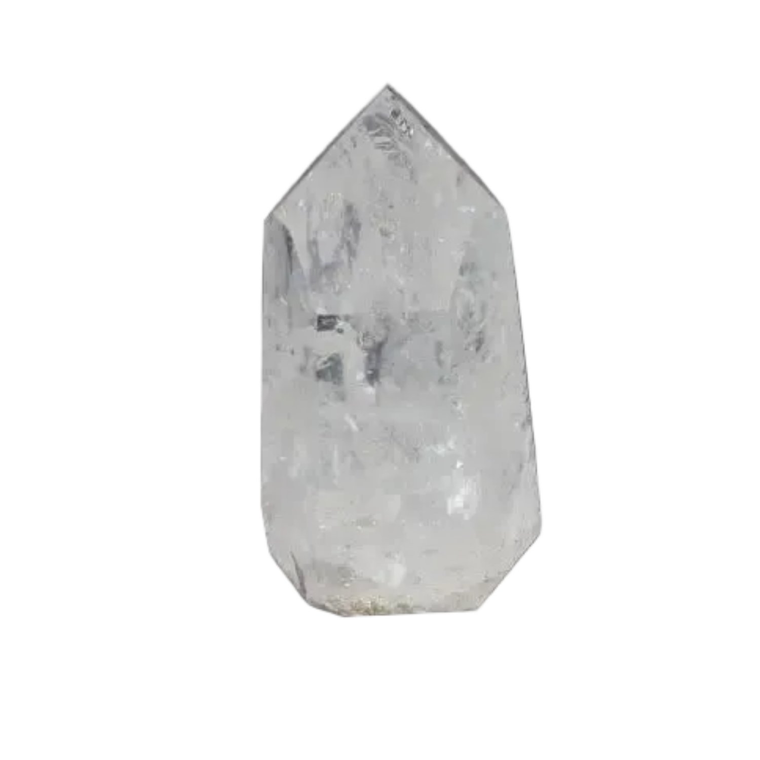 Lemurian Quartz Obelisk on dark background, enhances spiritual connection, balances chakras, supports energetic needs.