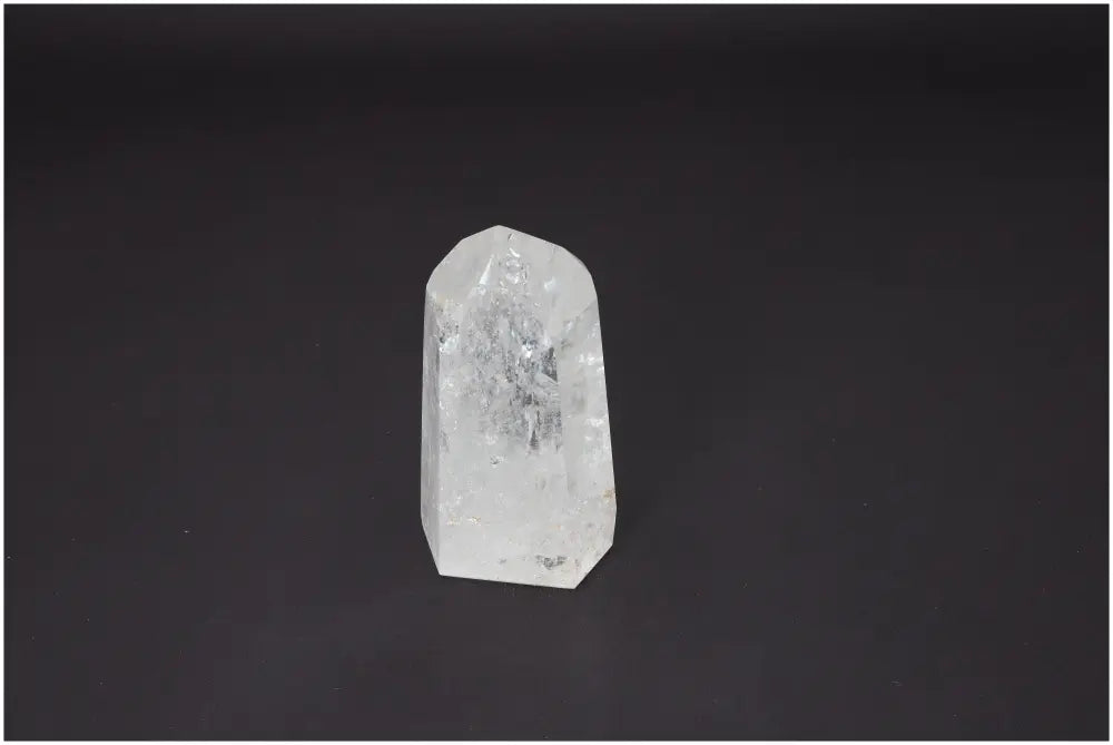 Lemurian Quartz Obelisk on black background, showcasing its spiritual and energetic properties for chakra and zodiac support.