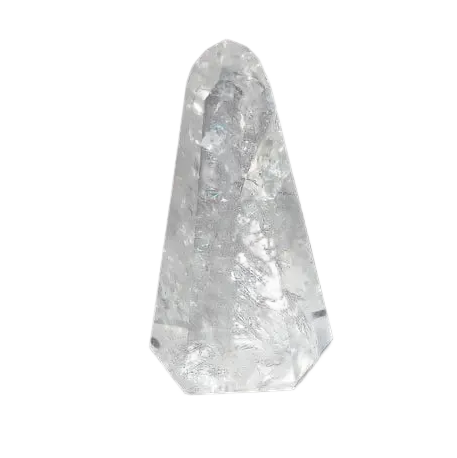 Lemurian Quartz Obelisk on a black background, showcasing its unique crystalline structure and spiritual properties.