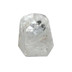 Lemurian Quartz Obelisk crystal on a dark background, showcasing clear structure and unique properties for spiritual energy enhancement.