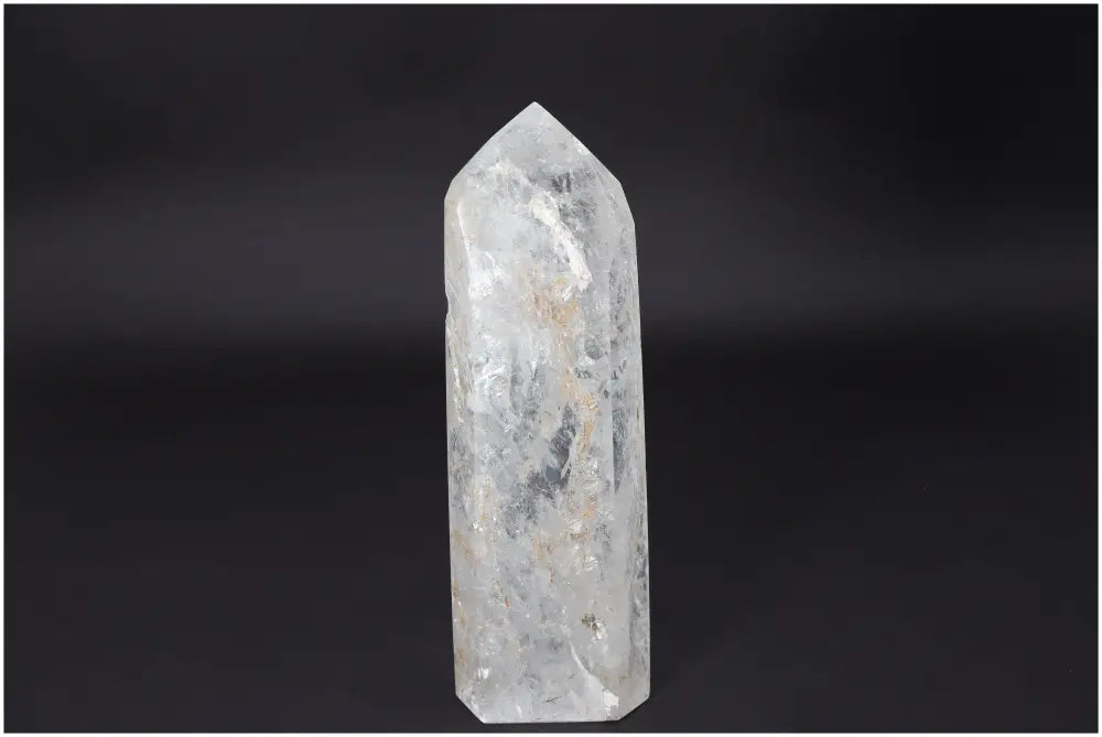 Lemurian Quartz Obelisk for clarity and balance, ethically sourced Clear Quartz crystal, powerful for healing and personal growth.
