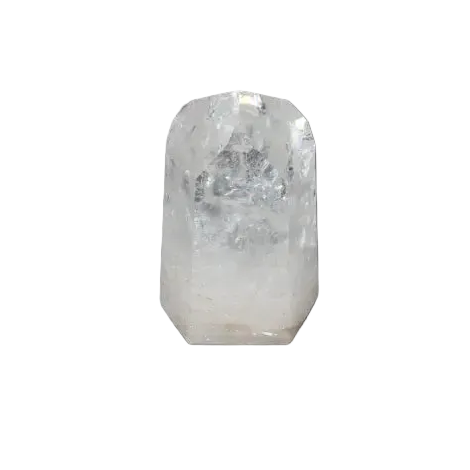 Lemurian Quartz Obelisk with clear crystal structure on dark background, ideal for energy amplification and personal growth.