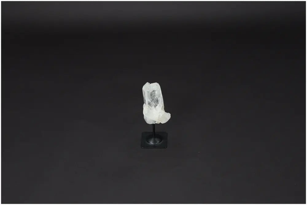 Lemurian Quartz Crystal on Metal Stand for Energy Cleansing and Harmonization