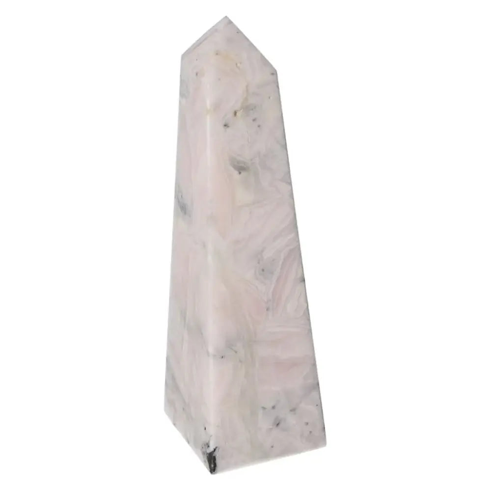 Manganocalcite tower crystal for healing, creativity, and peace, promoting positive energy and productivity.