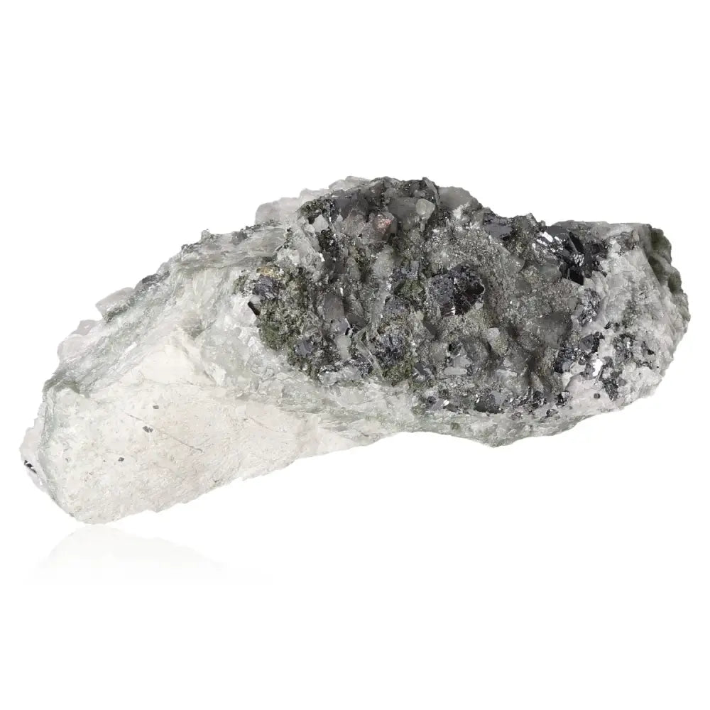 Manganocalcite with Galena crystal by Sylvia Crystals, showcasing its unique pink hues and texture, known as the Stone of Forgiveness.