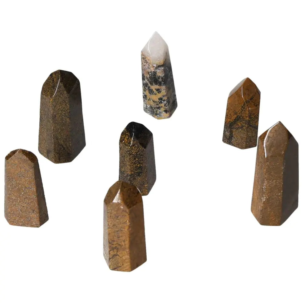 Mini Point Mahogany Obsidian stones with protective aura, absorbs negative energy, neutralizes and deflects negative influences.