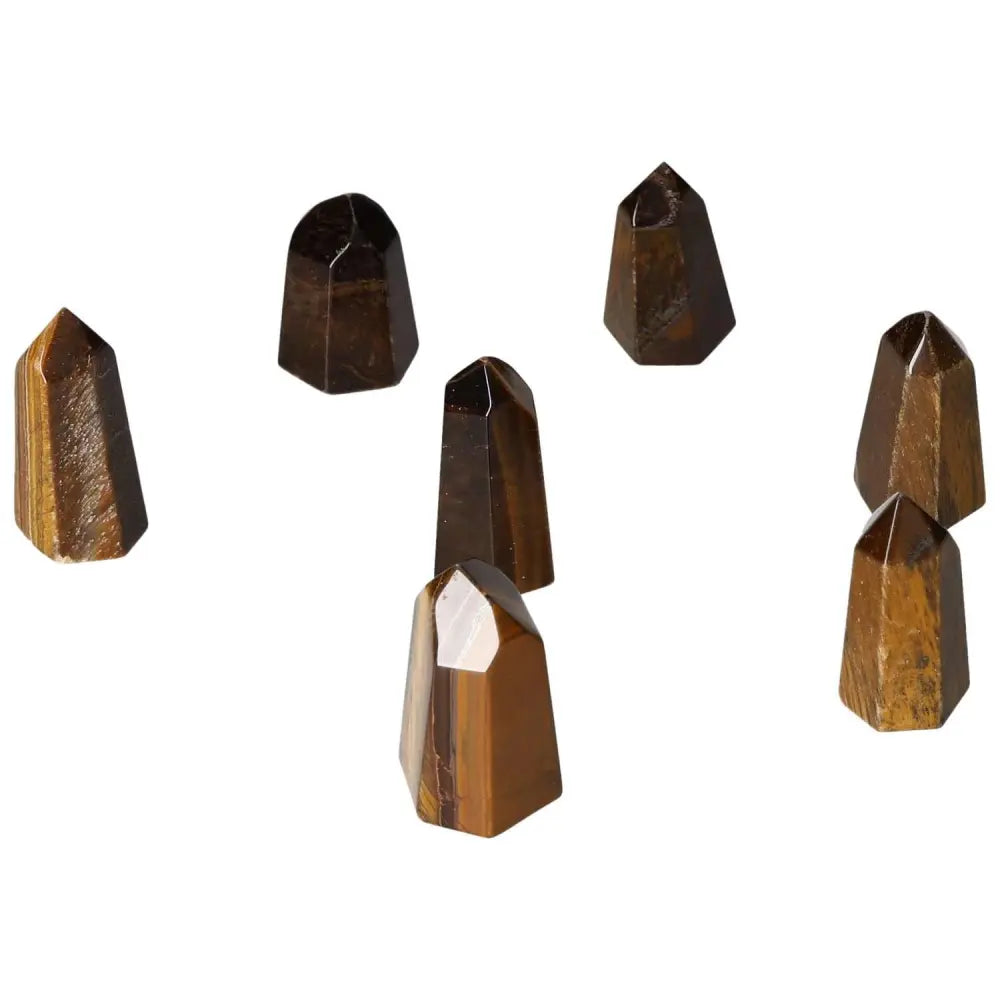 Mini Tiger Eye points for joy, clarity, and stability. Perfect for wealth management and mental focus.