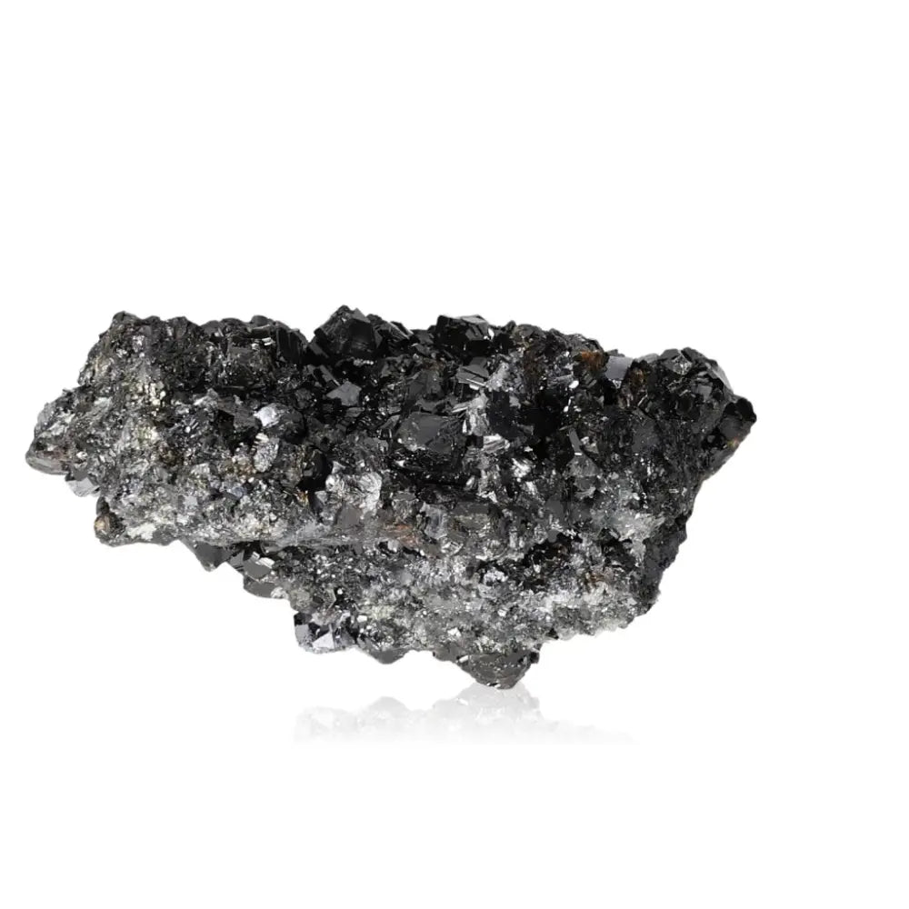 Museum quality Galena stone for spiritual grounding and transformation, showcasing shiny crystal surface and unique texture.