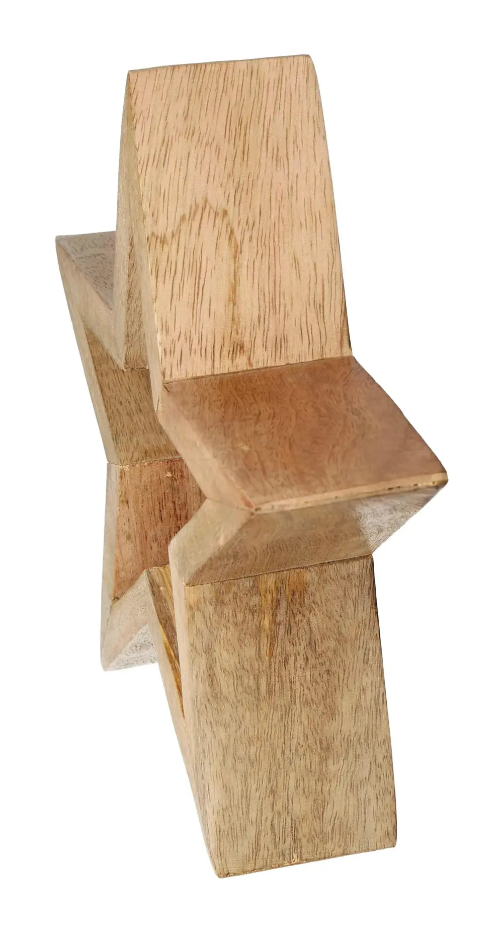 Natural Mango Wood Star Stand by Sylvia Crystals, luxury eco-friendly decor piece with contemporary design, sustainably sourced wood.