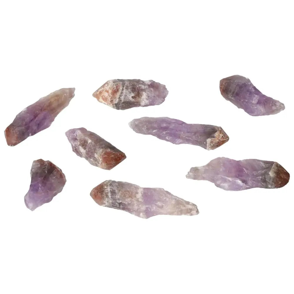 Collection of Natural Point Amethyst S stones enhancing spiritual harmony and tranquility.