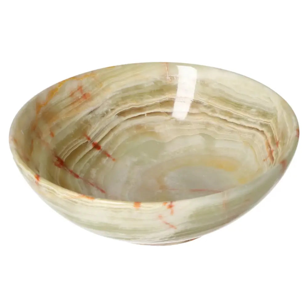 Alt Tag: Elegant 15cm onyx bowl with unique veining, showcasing refined craftsmanship and natural artistry, perfect for sophisticated décor.