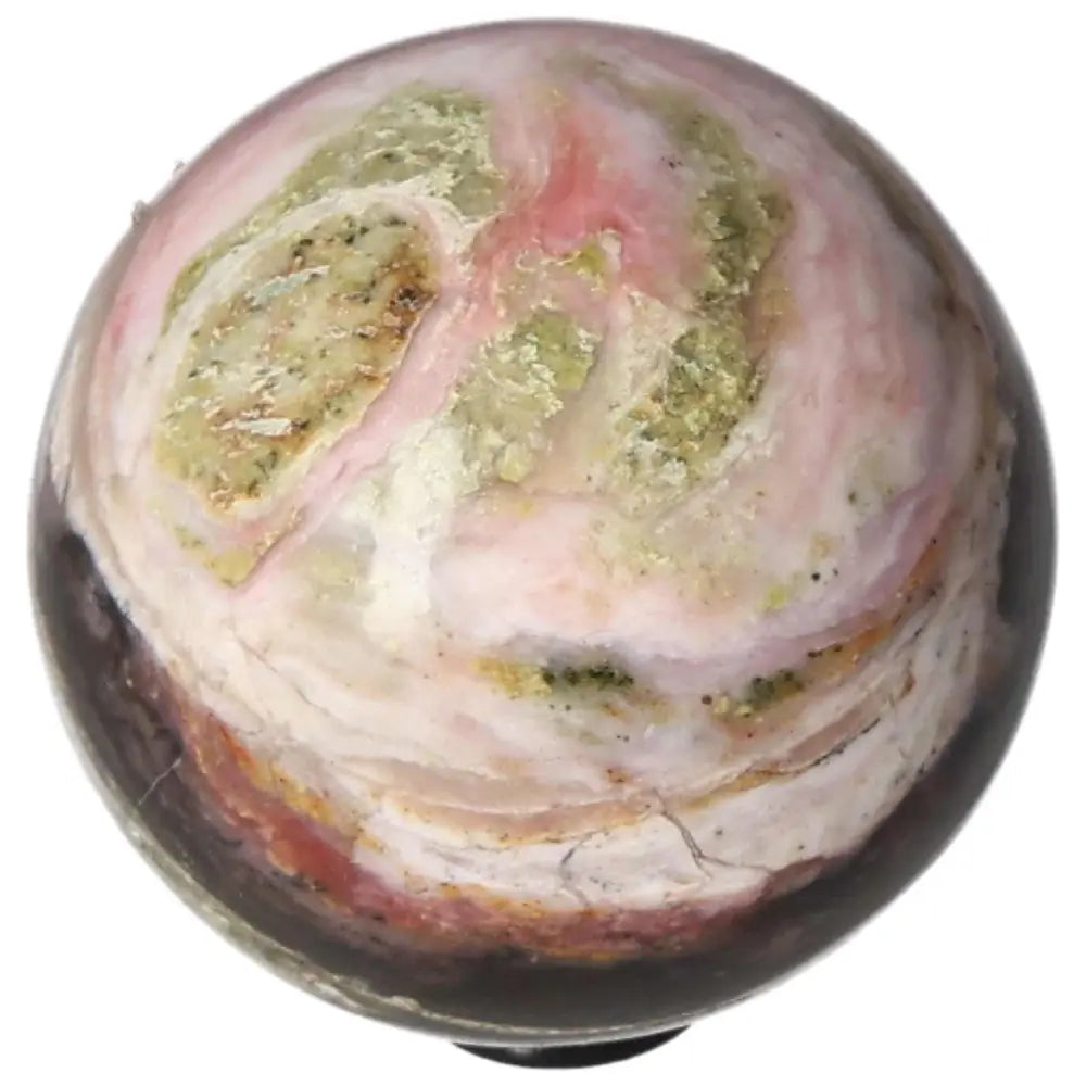 Pink Opal Sphere with green and pink tones, enhancing communication and trust, perfect for nurturing friendships and sincere relationships.