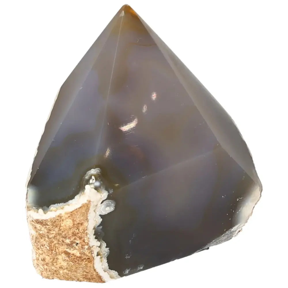 Polished Agate Point from Sylvia Crystals with rich hues and captivating patterns, balancing mind and body energies for conscious living.