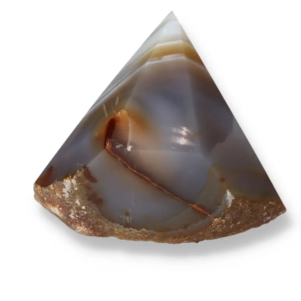 Polished Agate Point gemstone, showcasing natural elegance and energy balancing properties, from Sylvia Crystals collection.