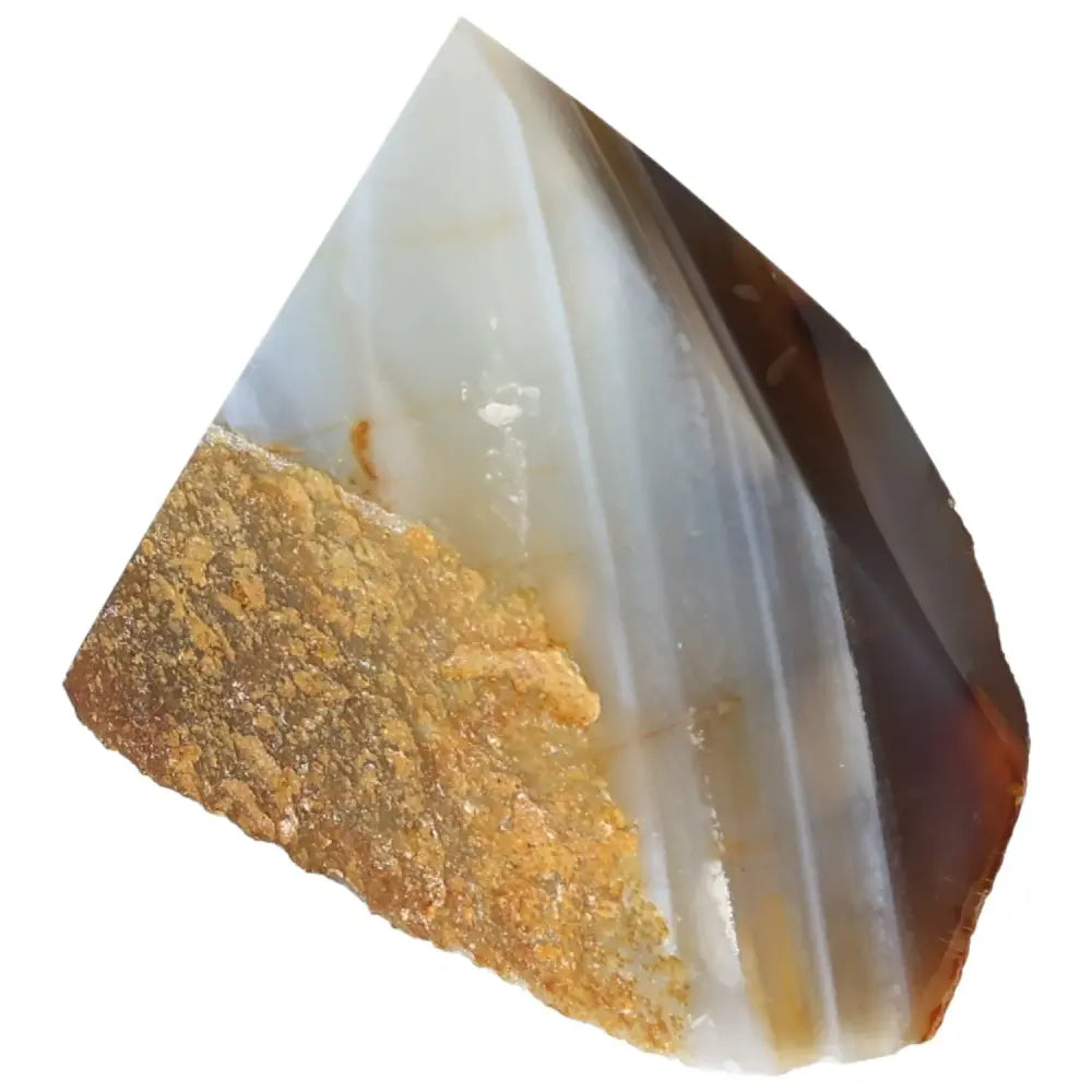 Polished Agate Point gemstone for energy balance and harmony, offered by Sylvia Crystals; ideal for home decor or crystal healing.