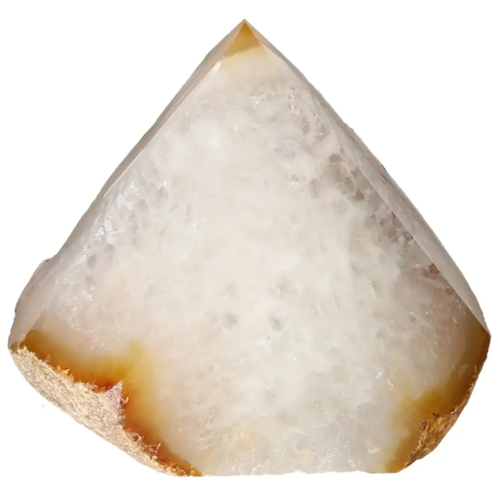 Polished Agate Point crystal specimen from Sylvia Crystals, known for harmonizing energies and enhancing balance and serenity.