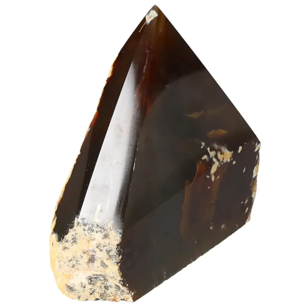 Polished Agate Point by Sylvia Crystals, showcasing its glossy finish and energy-balancing properties.
