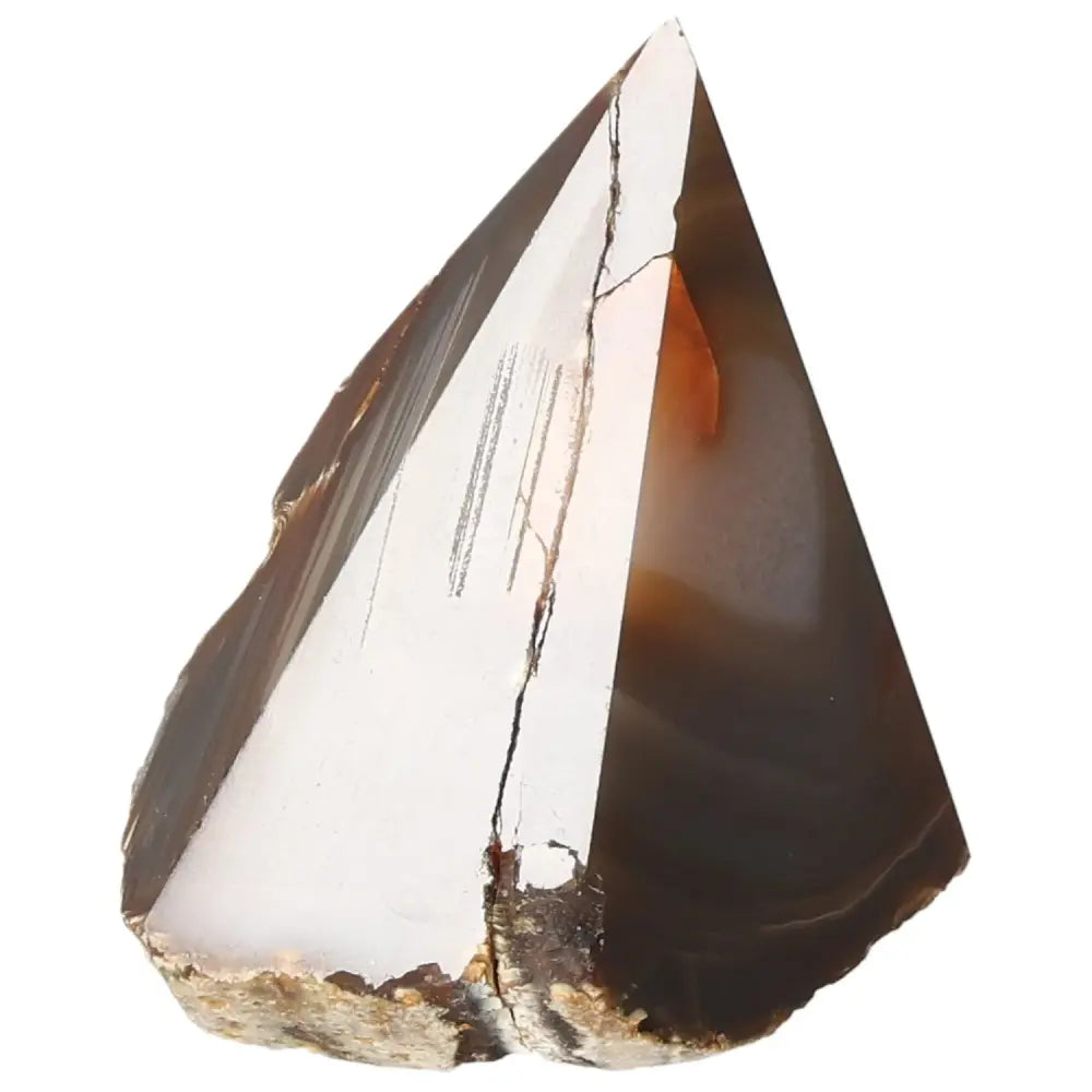 Polished Agate Point crystal by Sylvia Crystals showcasing its natural beauty and grounding energy.