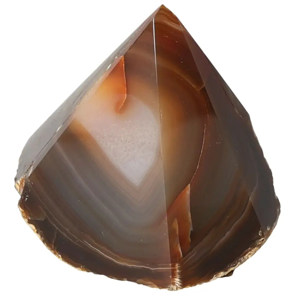 Polished Agate Point from Sylvia Crystals, showcasing its natural beauty and healing properties.