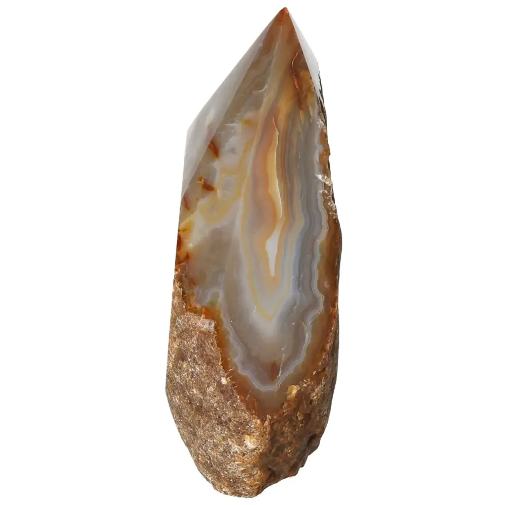 Polished Agate Point gemstone with luxury finish from Sylvia Crystals, designed to harmonize body, mind, and spirit energies.