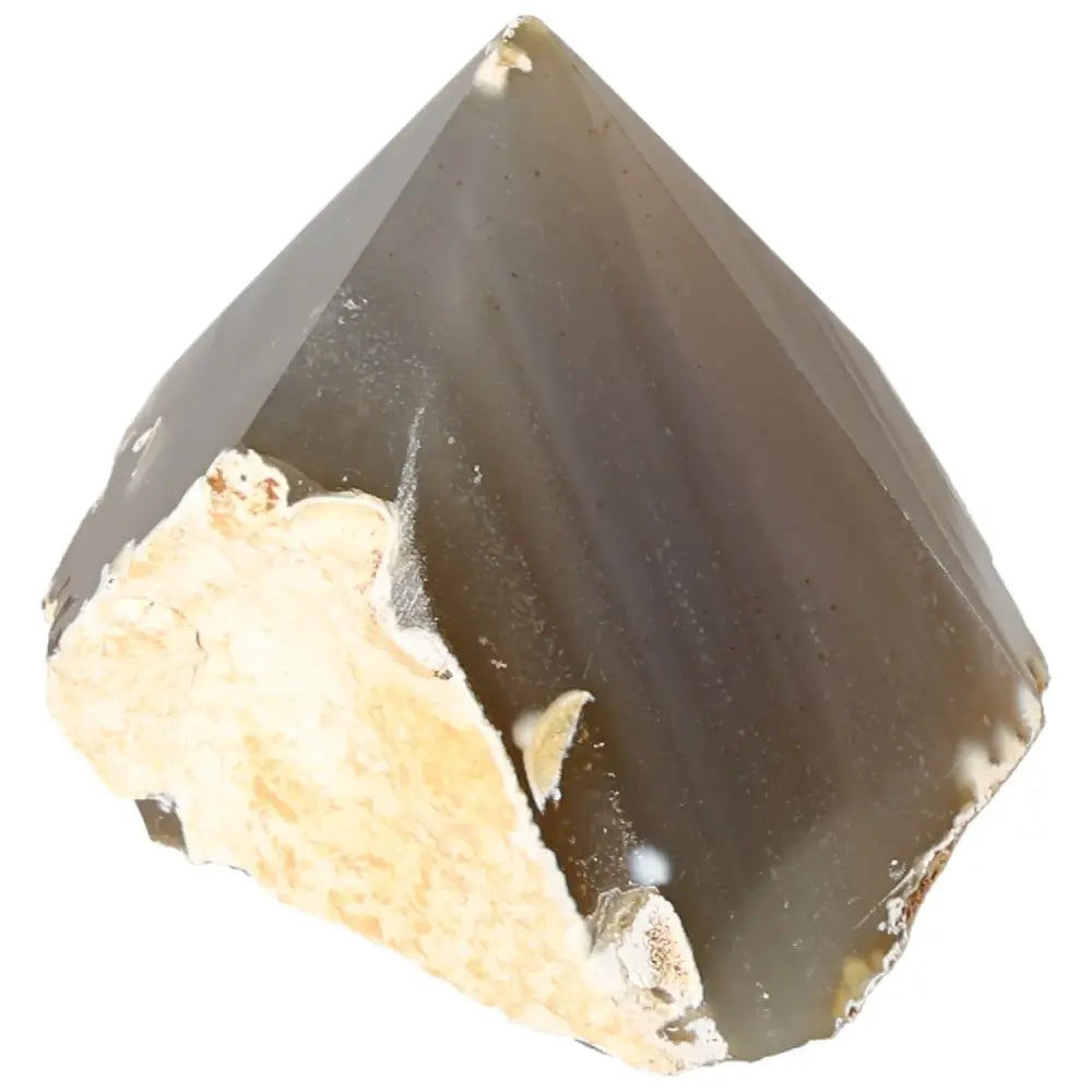 Polished Agate Point with mesmerizing color bands from Sylvia Crystals, enhancing luxury collections and promoting calmness.