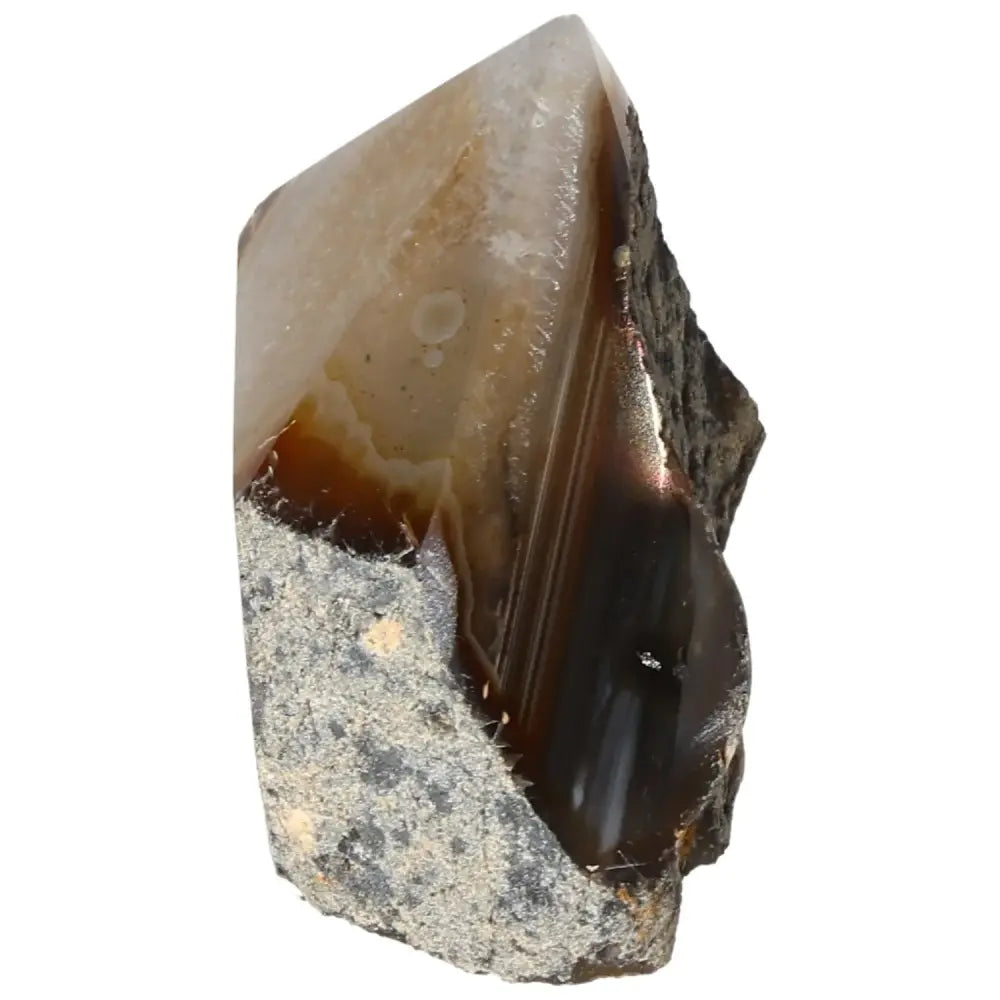 Polished Agate Point with natural patterns and vibrant hues, an exquisite gemstone for energy harmonization and emotional stability.