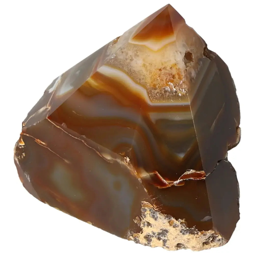 Polished Agate Point with natural patterns and vibrant colors from Sylvia Crystals, perfect for enhancing spiritual and aesthetic collections.