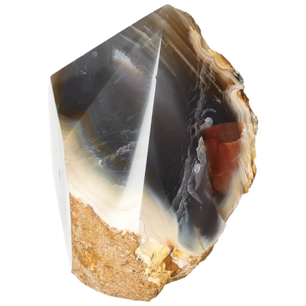 Polished Agate Point from Sylvia Crystals, premium gemstone, harmonizes energy and promotes emotional balance, visual centerpiece.
