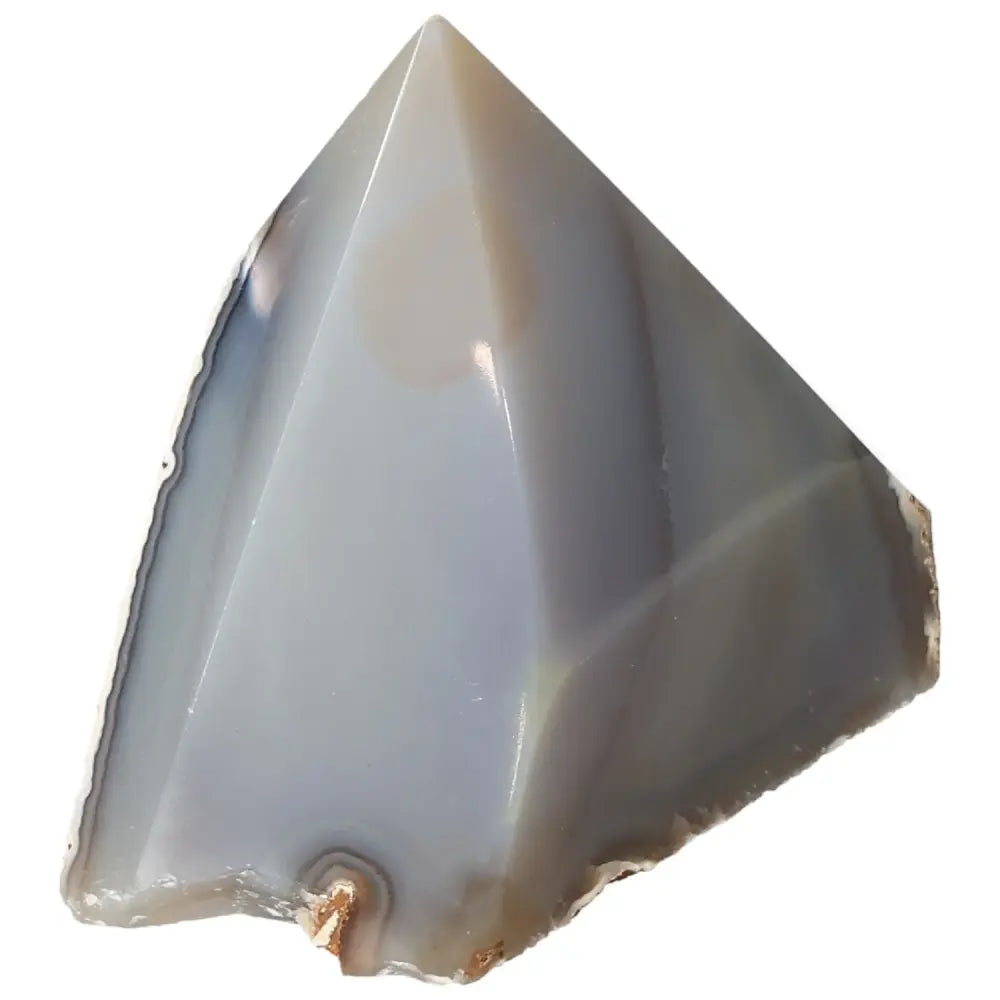 Polished Agate Point from Sylvia Crystals' collection, symbolizing luxury and spirituality, ideal for balancing energy.