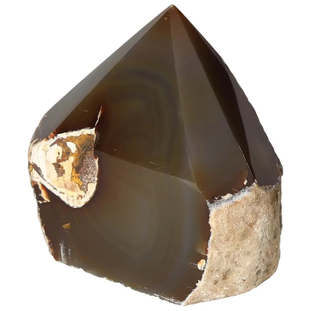 Polished Agate Point by Sylvia Crystals, enhancing tranquility and grounding with its harmonizing energy and exquisite quality.