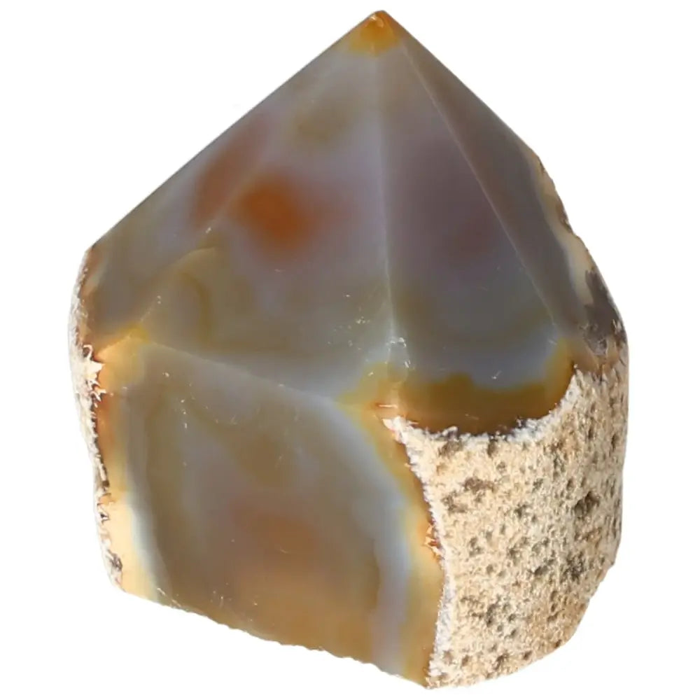 Premium Polished Agate Point by Sylvia Crystals, ideal for enhancing harmony and balance in home or office decor.