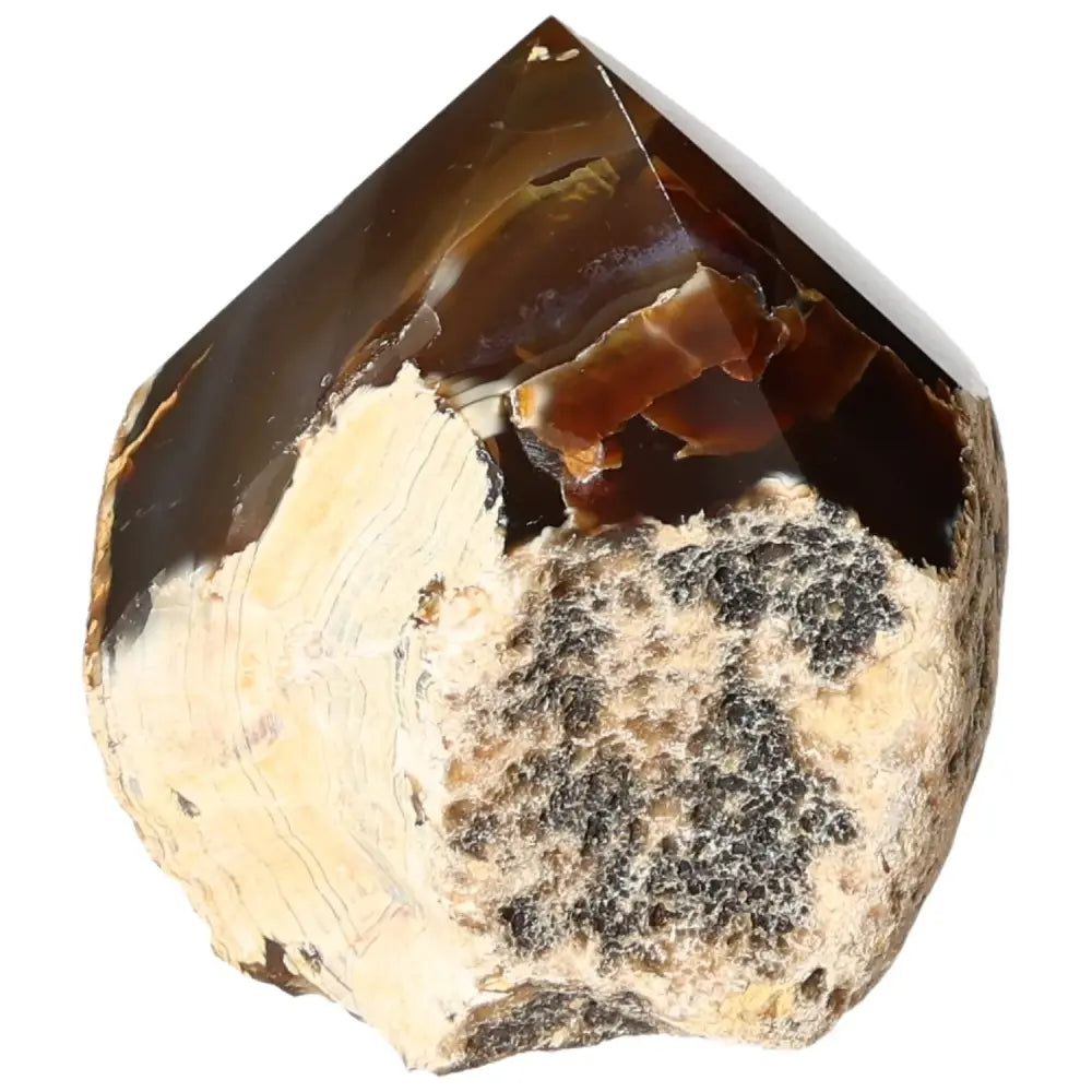 Polished Agate Point from Sylvia Crystals, ideal for meditation and energy harmonizing, showcasing premium gemstone quality.