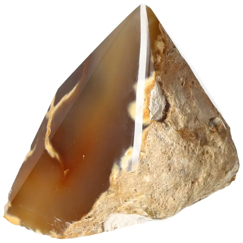 Premium Polished Agate Point gemstone with unique patterns, offering soothing energies and emotional balance. Sylvia Crystals collection.
