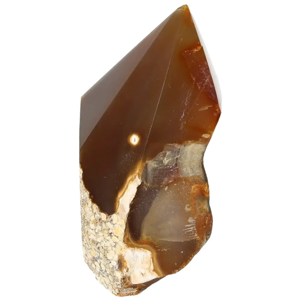 Polished Agate Point gemstone from Sylvia Crystals, showcasing its natural beauty for energy harmony and emotional balance.