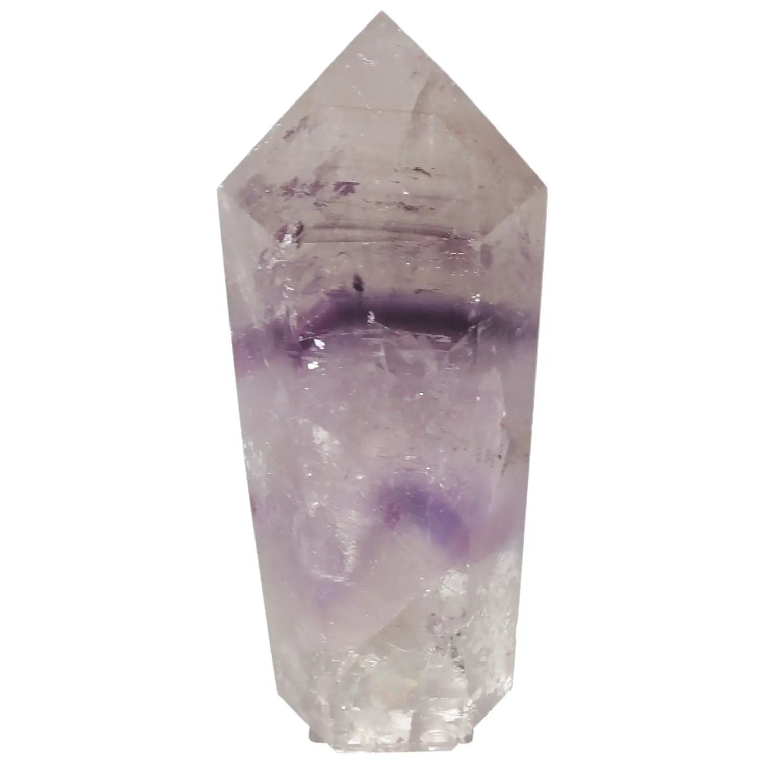 Polished Amethyst Obelisk from Sylvia Crystals, offering elegance and luxury for spiritual journey and stress reduction.