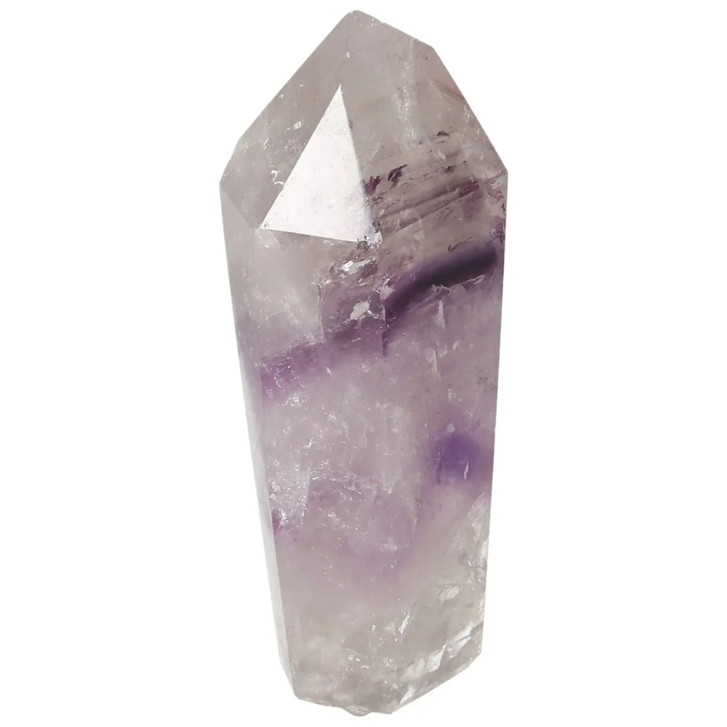 Polished Amethyst Obelisk from Sylvia Crystals, a luxurious piece known for reducing stress and enhancing spiritual tranquility.