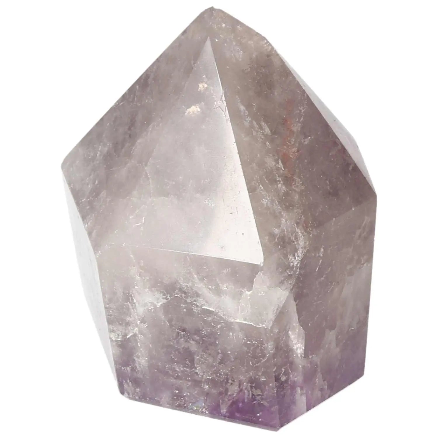 Polished Amethyst Obelisk by Sylvia Crystals, enhancing energy and reducing stress, perfect for home or office decor.