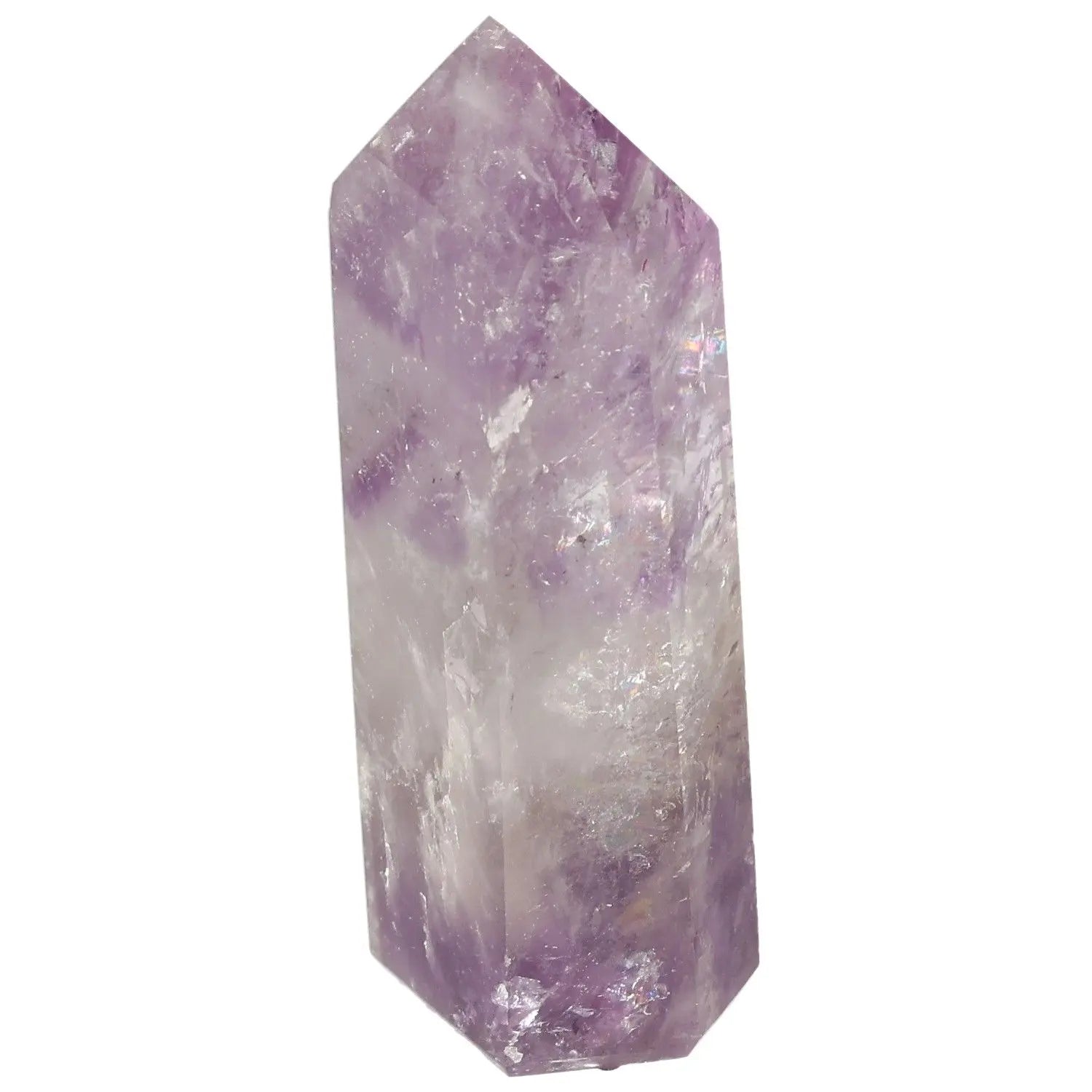 Polished Amethyst Obelisk from Sylvia Crystals, showcasing its natural beauty and stress-reducing properties.